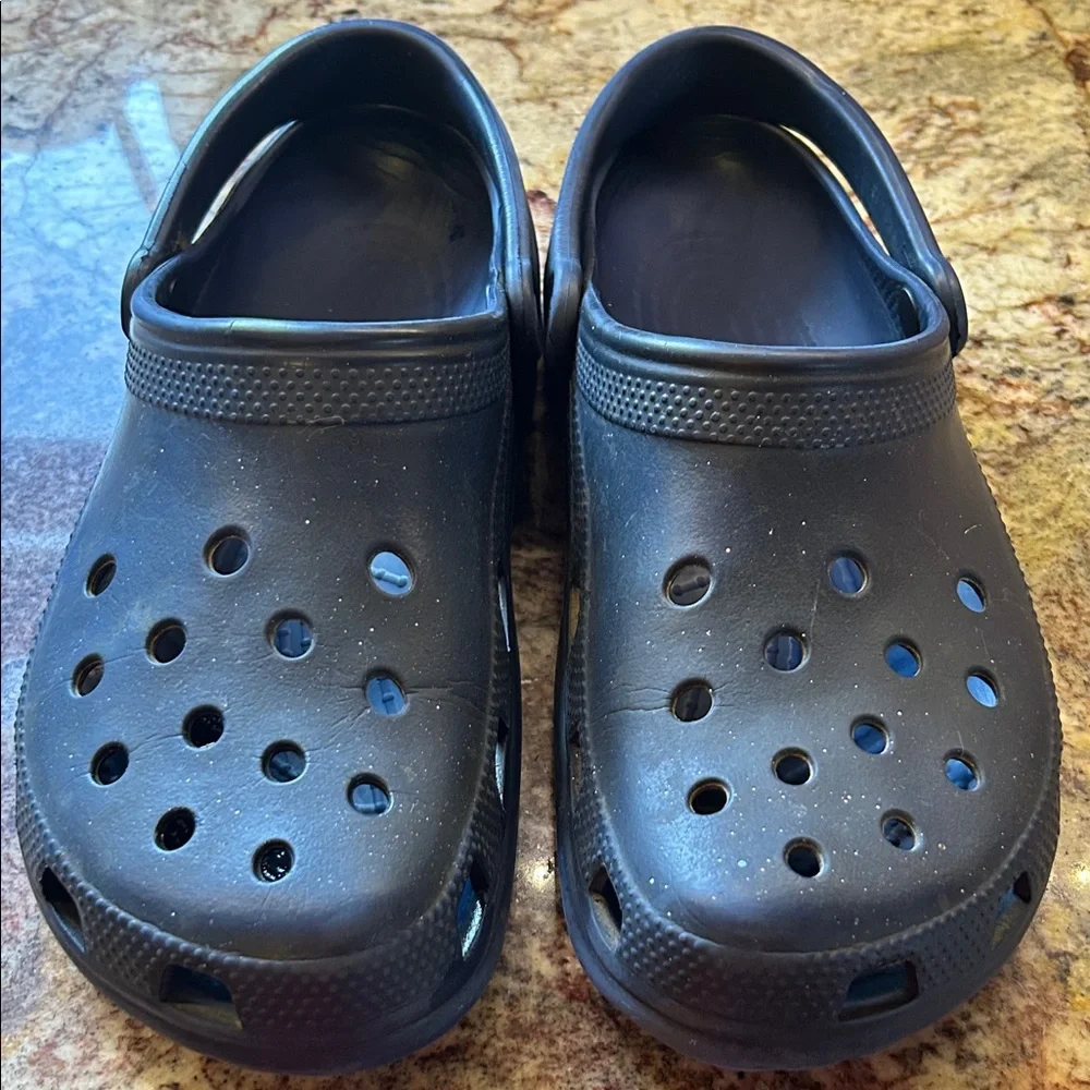 Navy Blue Crocs Size 10/12 with Ventilation Holes; worn, but still a lot of life